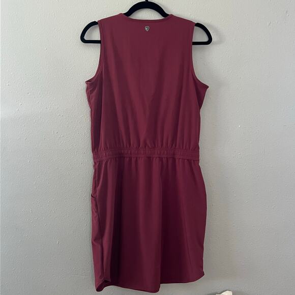 KÜHL Women’s Sleeveless Dress Burgundy Drawstring Size S Athletic Travel Sporty - Picture 2 of 7
